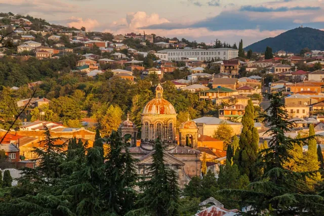 Kutaisi old town at sunset